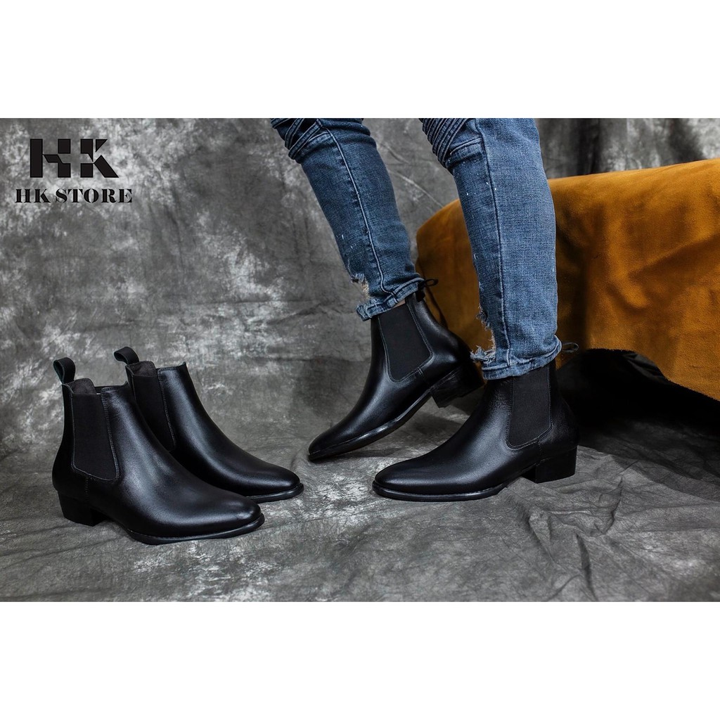 GIÀY CHELSEA BOOTS DA BÒ XỊN - BẢO HÀNH 12 THÁNG ❤️HK.STORE❤️Hàng chính hãng -da thật 100% cực êm chân | BigBuy360 - bigbuy360.vn