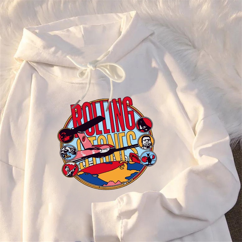 Áo Hoodie Dáng Rộng In Họa Tiết Phong Cách Học Sinh Dễ Phối Đồ