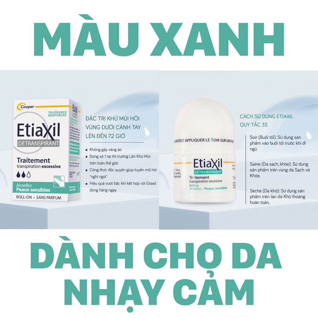 Lăn khử mùi Etiaxil hỗ trợ cải thiện mùi hôi hiệu quả chính hãng Pháp 15ml NPP Shoptido