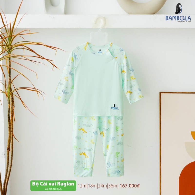 Bộ quần áo dài tay cài phối sợi tre Bambola mẫu mới nhất cho bé trai và bé gái từ 1 đến 3 tuổi