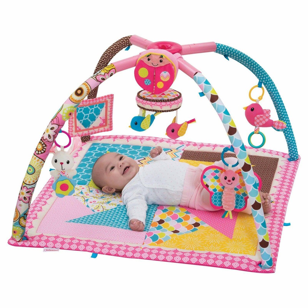 Thảm nằm chơi Infantino Deluxe Twist & Fold 4 in 1 Mỹ, thảm vận động cho bé, gấp gọn có nhạc