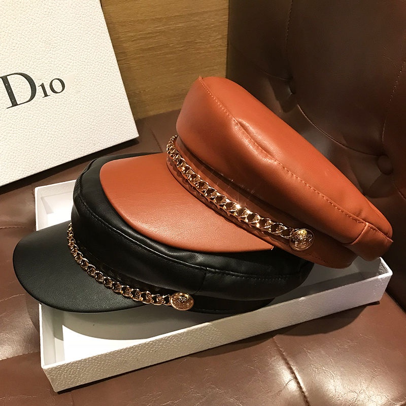 Mũ Beret Da Thời Trang Thu Đông Hàn Quốc Dành Cho Nữ