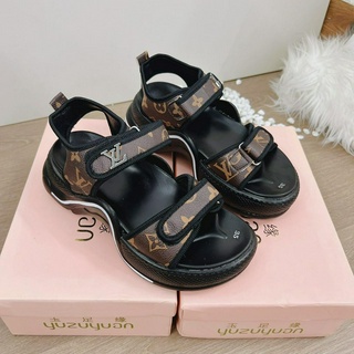 Dép sandal nữ đế cao 5cm lv full box đủ size 35 - 39, Dép xăng - đan nữ cao cấp hàng mới 2023