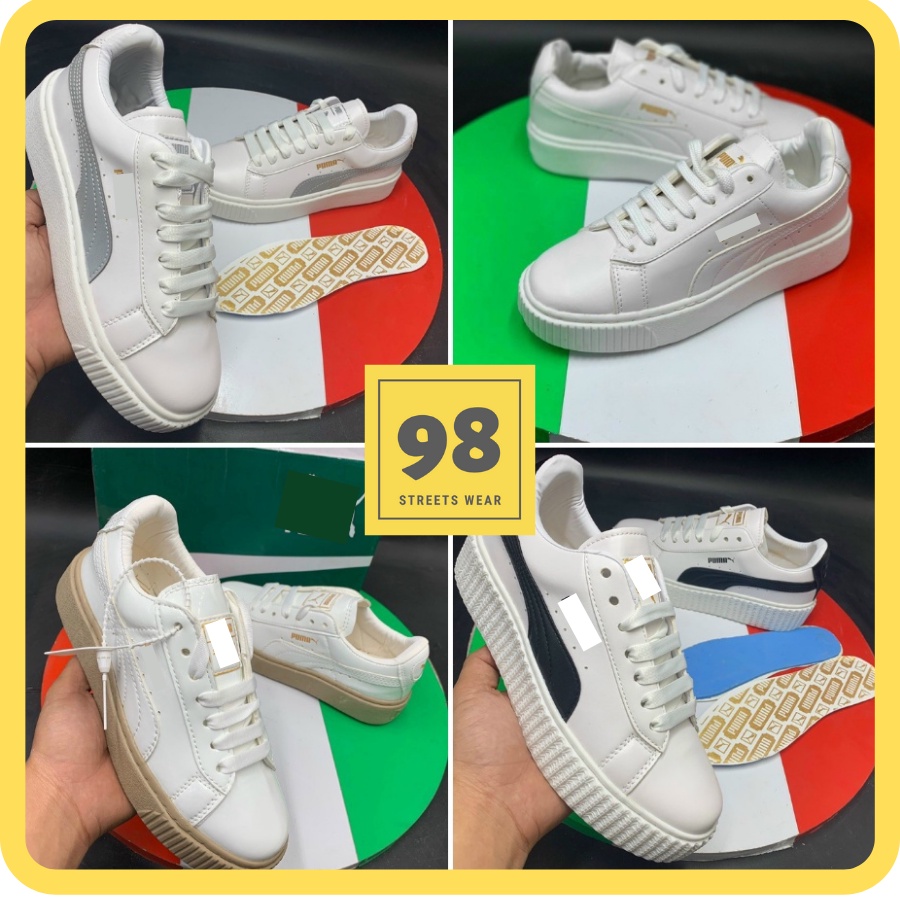 [𝐁𝐚̉𝐧 𝟏:𝟏] Giày PU_M A Đế Nâu, Phản Quang, Full Trắng Nữ 2022 [Free.Ship]✅