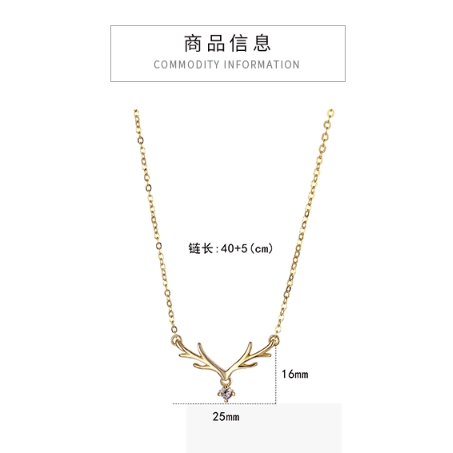 VIOYODS Bạc 925 mạ vàng 18K & Vòng cổ hươu Zircon TN037