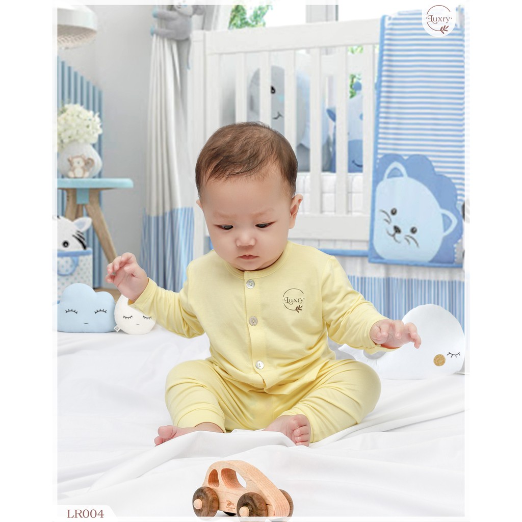 Bộ quần áo dài tay cài thẳng petit sợi tre LUXRY