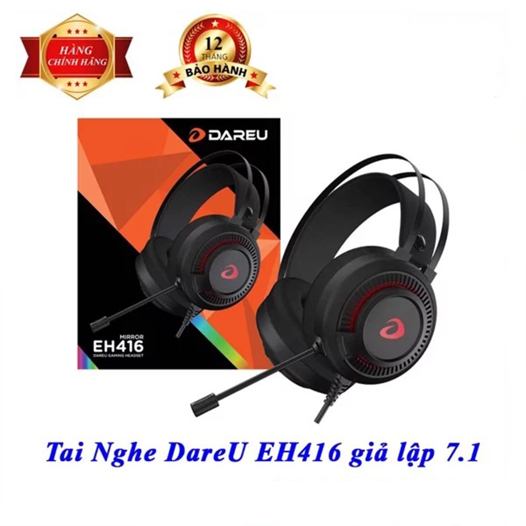 Tai nghe Gaming DareU EH416 USB - Giả lập - Âm thanh 7.1 - BH 12 Tháng