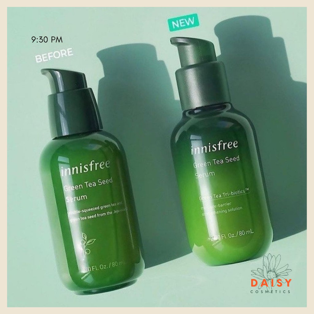 [New 2021] Tinh chất trà xanh Innisfree Green Tea Seed Serum Tri-biotics | Dòng mới cập nhật tăng cường cấp ẩm