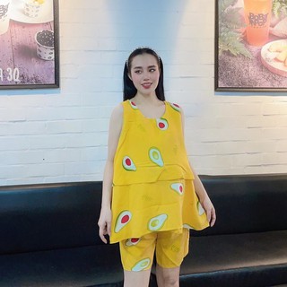 Bồ bầu mặc nhà mùa hè chất lanh mát sát nách