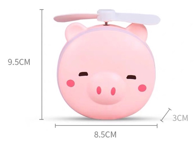 Kawaii Fan - 2in1 Quạt Sạc &amp; Gương có đèn Led