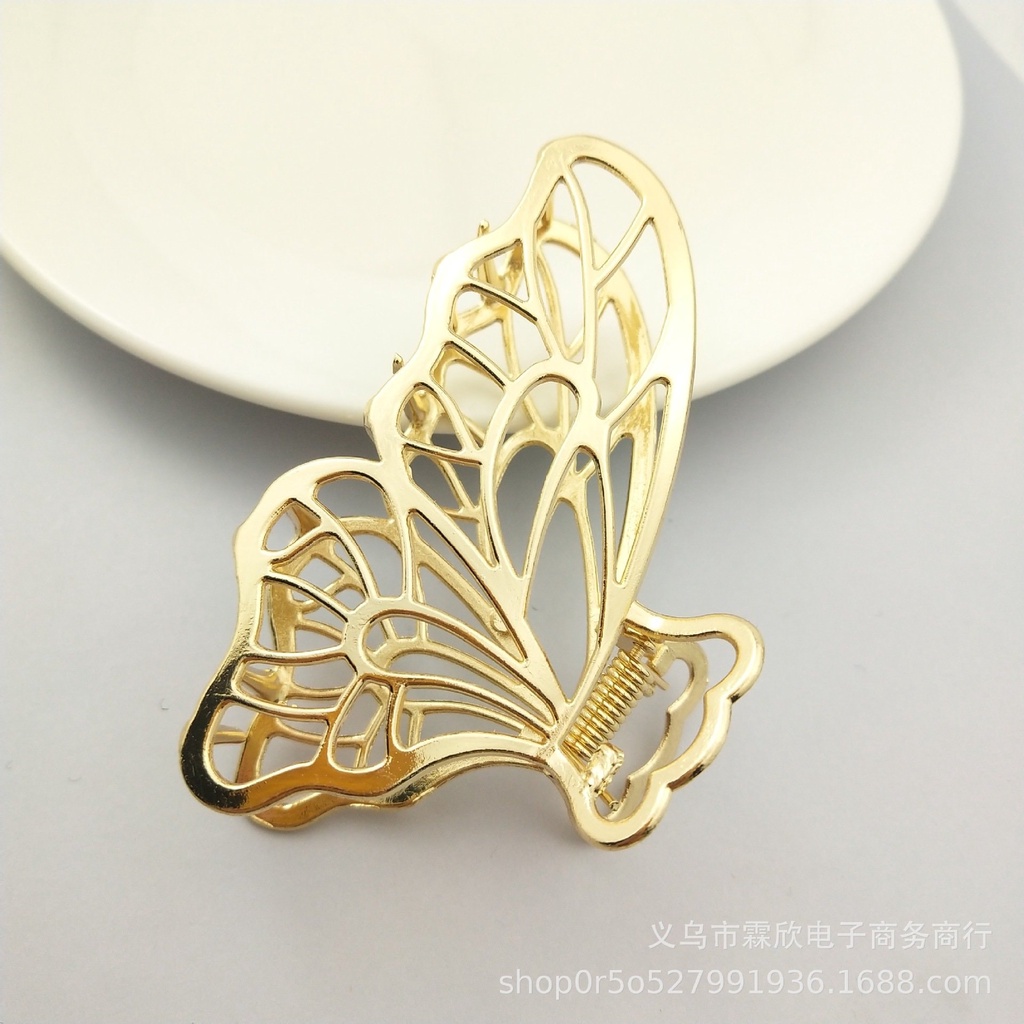 Set 6 Kẹp Tóc Ngoạm Lớn 3 Màu Trắng Vàng Trong - HÀNG MỚI VỀ