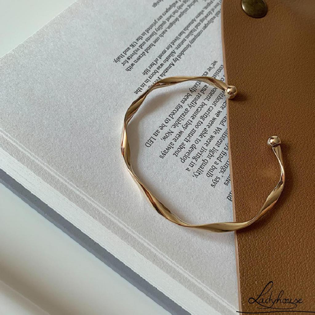 Vòng đeo tay dạng mở thiết kế hình tròn màu sắc đơn giản cho nữ