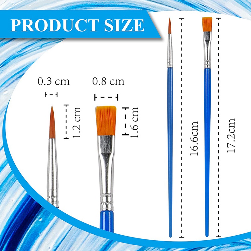 Bộ 100 Cọ Dẹt Và 100 Cọ Vẽ Tranh Màu Nước Chuyên Dụng