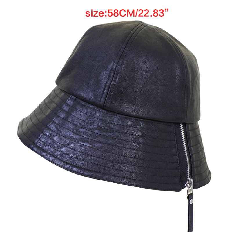 Mũ Tai Bèo Chất Liệu Da Có Khóa Kéo Phong Cách Vintage