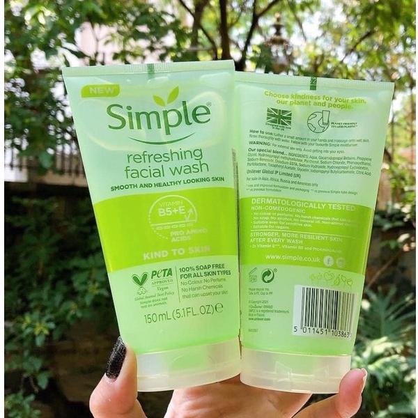 Sữa Rửa Mặt Simple Refreshing Facial Wash Gel 150ml