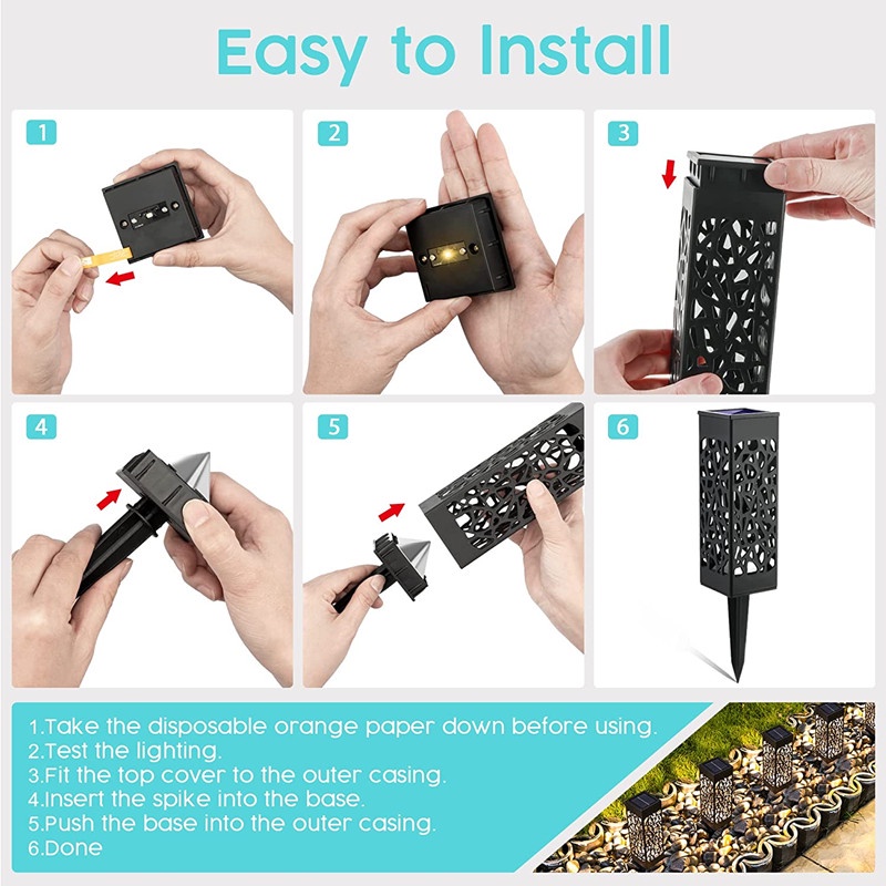 Đèn LED Trang Trí Lối Đi Sân Vườn Chống Thấm Nước Sử Dụng Năng Lượng Mặt Trời