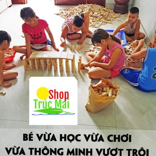 [Sỉ] Đồ chơi xếp hình gỗ lắp ráp mô hình phát triển trí tuệ  Rút Gỗ Đồ Chơi Domino Montessori Rèn Luyện Trí Thông Minh