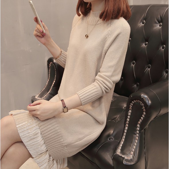 Đầm Xếp Ly Eo Thu Đông