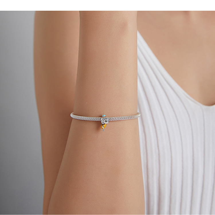 Mặt Xỏ BAMOER SCC1844 SCC1845 Bạc 925 100% Hình Bé Gái Xinh Xắn Làm Vòng Đeo Tay Phụ Kiện Thời Trang DIY