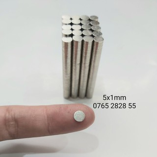 10 viên Nam châm tròn mỏng 5x1mm- set 10 viên