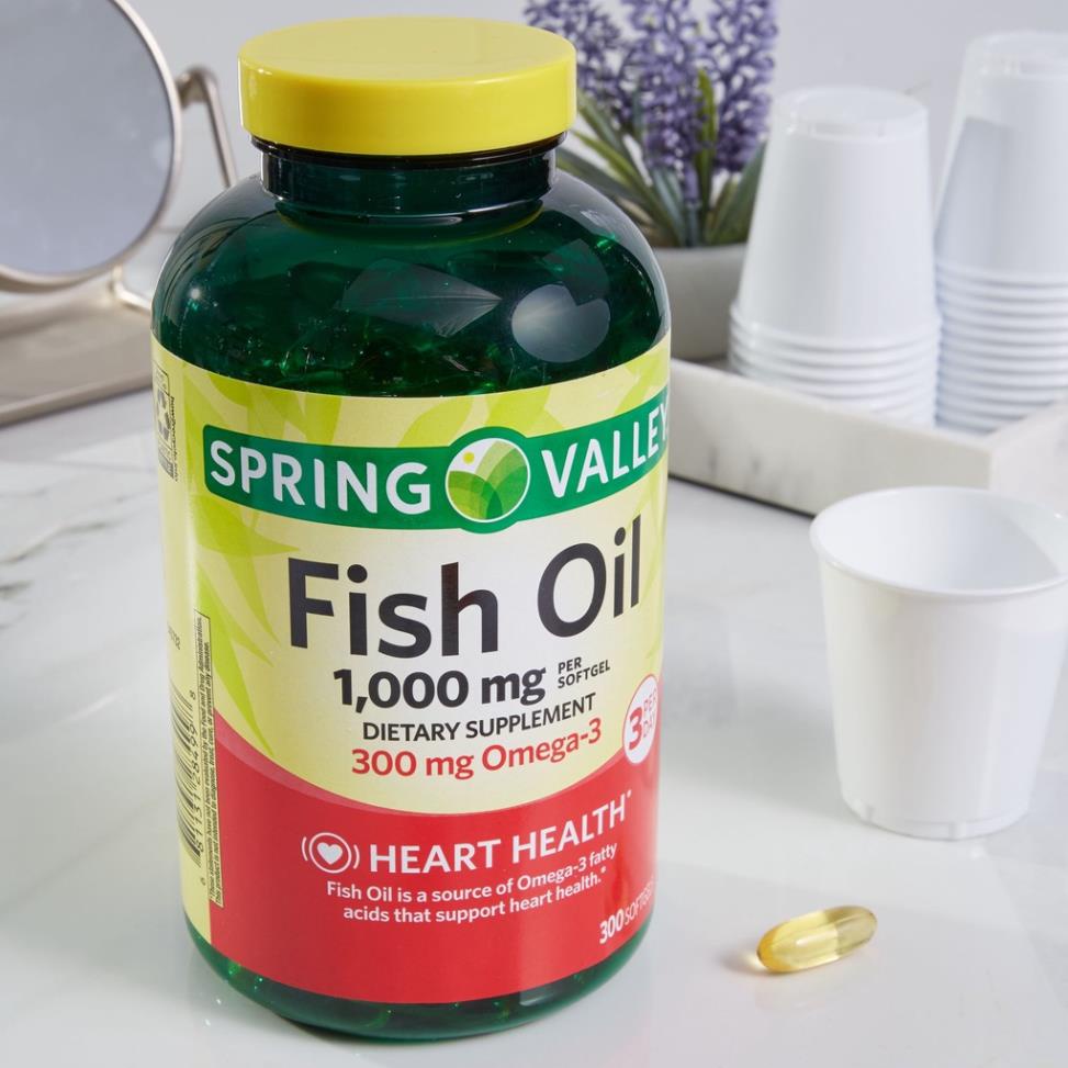 Dầu Cá Bổ Sung Omega 3 Hỗ Trợ Tim Mạch Và Xương Khớp Spring Valley Fish Oil 1000mg (300 Viên)