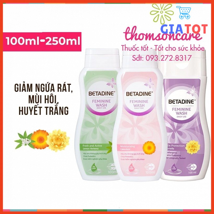 Dung dịch vệ sinh phụ nữ Betadine chai 100ml - 250ml  Chính hãng - Hà Nội