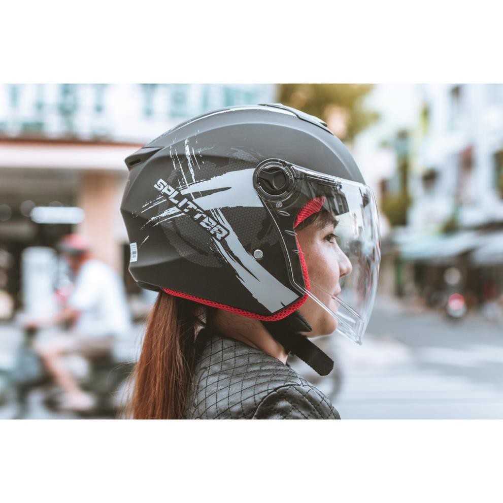 [CHÍNH HÃNG] MŨ BẢO HIỂM 3/4 EGO E3 TEM ĐEN XÁM