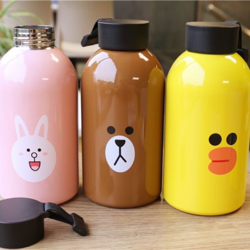 Bình Giữ Nhiệt Inox Gấu brown, Vịt sally và Thỏ cony Dung Tích 650ML