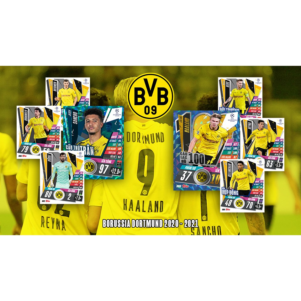 - Set thẻ in Match Attax Borussia Dortmund phiên bản Poca 2021
