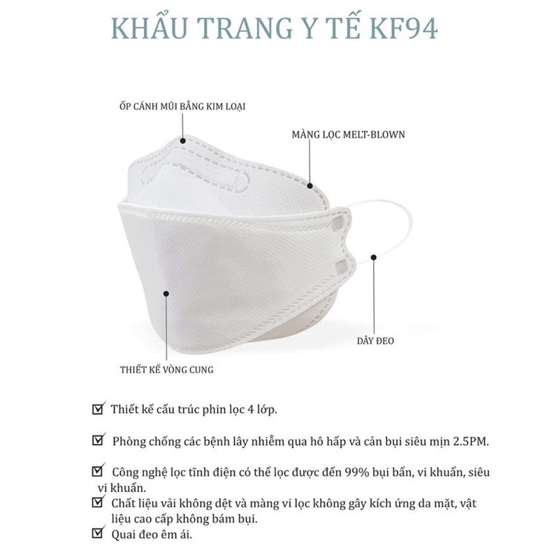 Thùng 300 cái khẩu trang kf94-4 lớp kháng khuẩn chống bụi siêu mịn