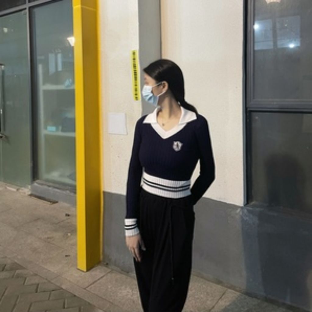 Áo len dài tay dáng croptop trẻ trung năng động hàng order Taobao nhà Oanhdilys