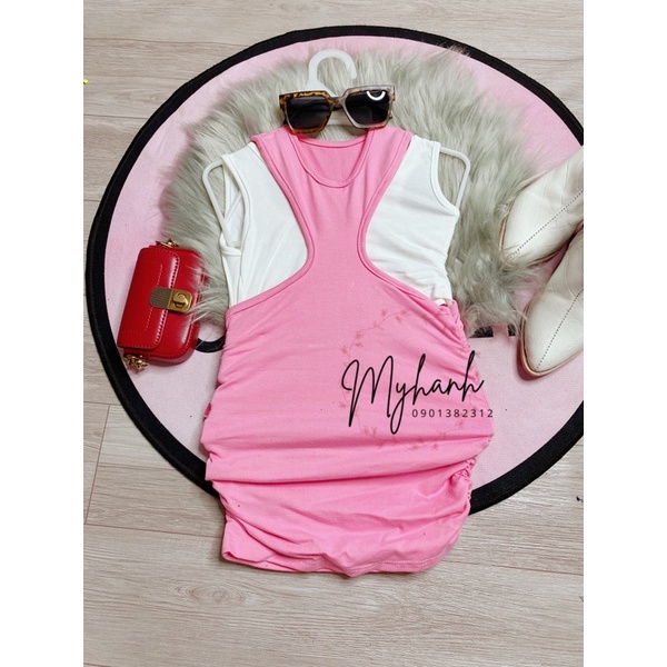 set váy body thiết kế màu hồng siêu xinh dễ thương cho bé
