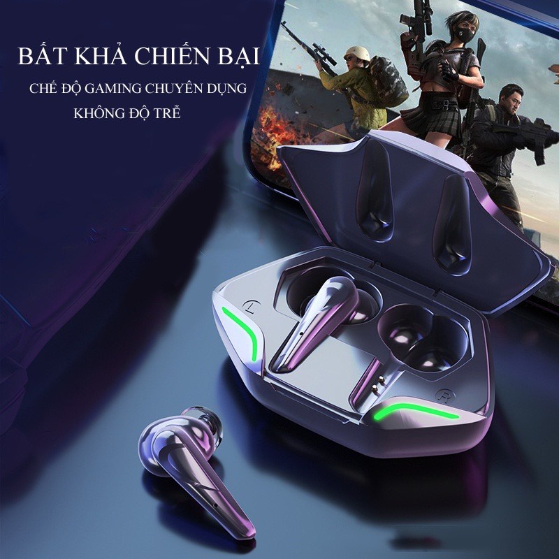 Tai nghe bluetooth gaming Gutek A366 tws 5.0 không dây có mic chống ồn âm bass mạnh