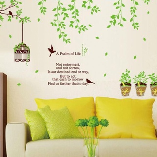 Decal dán tường - giấy dán tường - chim hót trên nhành cây - flowerdecal - AY9035 Zooyoo