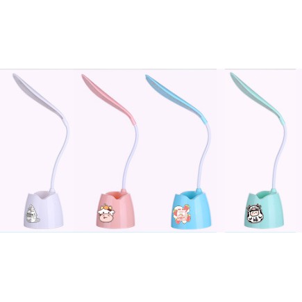 Đèn bàn Led bò sữa DBL30 cute kèm ống cắm bút  ( có thể đỡ điện thoại ) hoạt hình dễ thương idol thần tượng