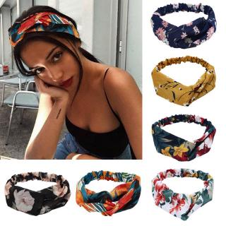 Băng đô thắt nút co giãn in họa tiết phong cách bohemian cổ điển thời trang dành cho nữ 