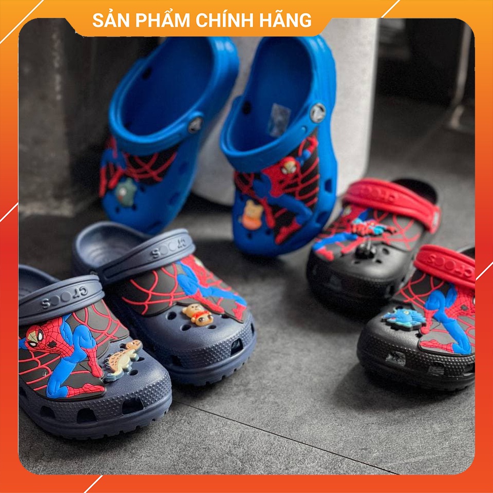 Giày Cross Trẻ Em Spiderman Classic 2 Chính Hãng Size 24 Đến 35 - Tặng 4 Jibbizt - Sấu Vui Vẻ