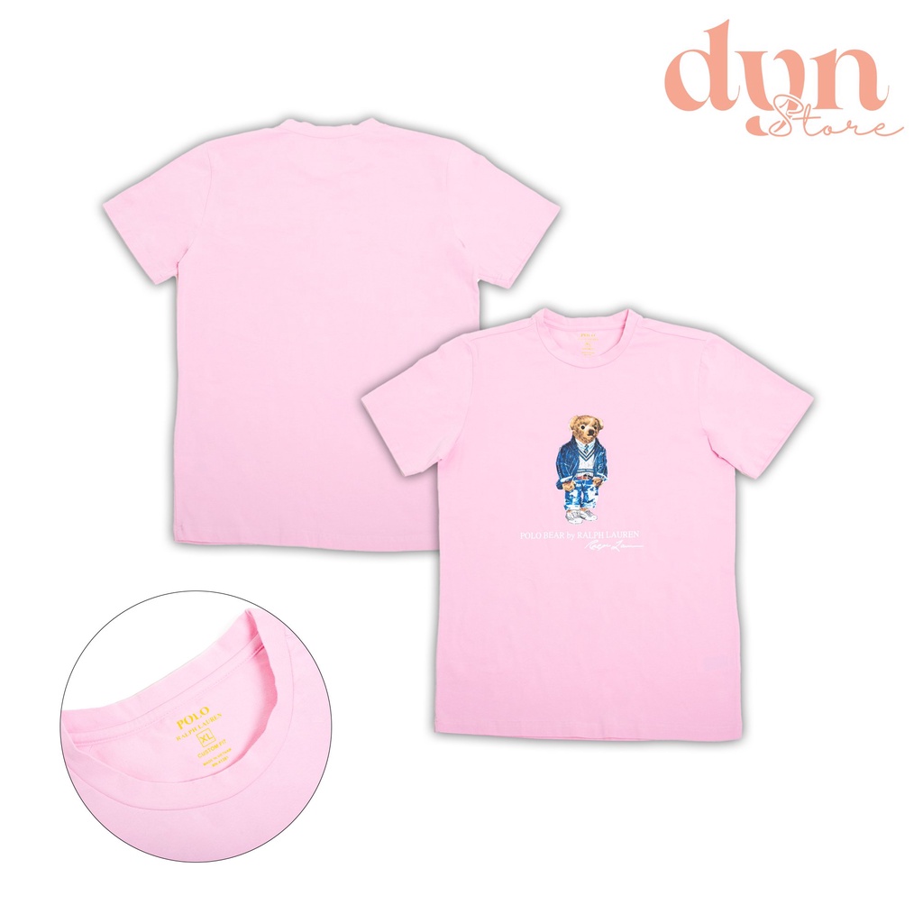 Áo thun polo unisex nam nữ họa tiết gấu Ralph Lauren kute