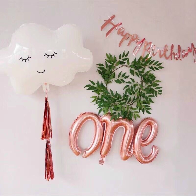 Bóng chữ One liền điệu trang trí sinh nhật cho bé 1 tuổi
