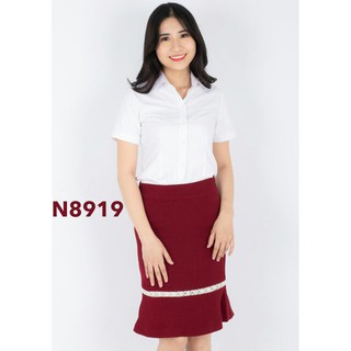Áo trắng Thái Hòa vải sợi tre tay ngắn mã N8919-01  ཾ