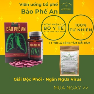 Bổ Phế Thảo Dược Giải độc phổi Phục hồi hậu Viêm phổi Bảo Phế An 9 loại thảo mộc kèm 1 Túi lá xông tắm Giải Cảm Giải Độc