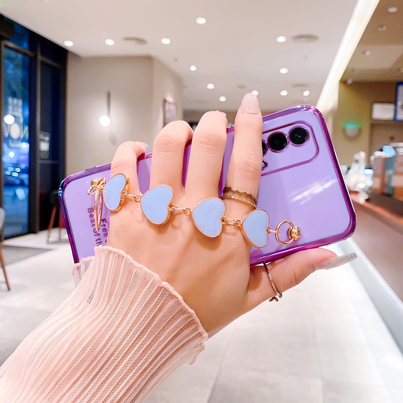 Ốp lưng oppo a74 4g a95 Ốp Điện Thoại Silicon Có Dây Đeo Họa Tiết Nữ Tính Cho oppo a74 4g a95