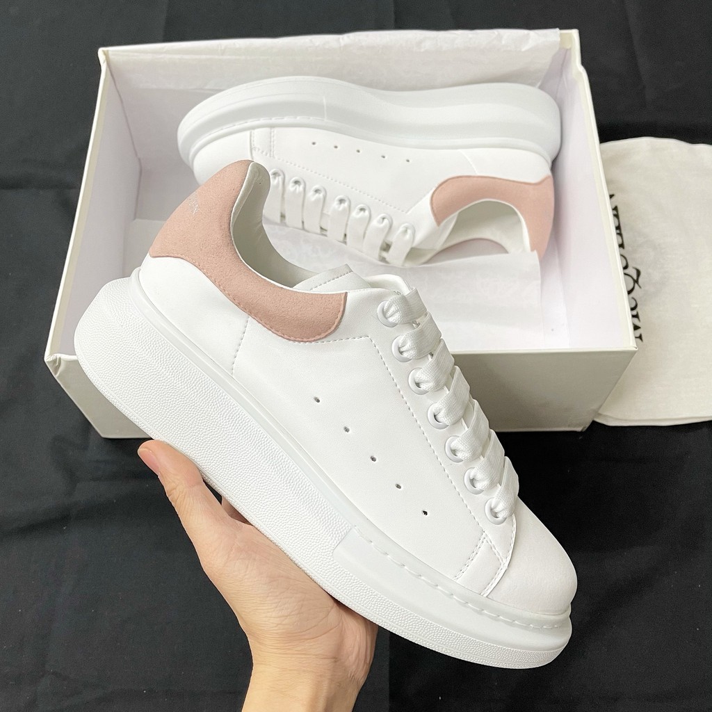 Giày Sneaker McQueen Gót Hồng Full Box Phụ Kiện Freeship