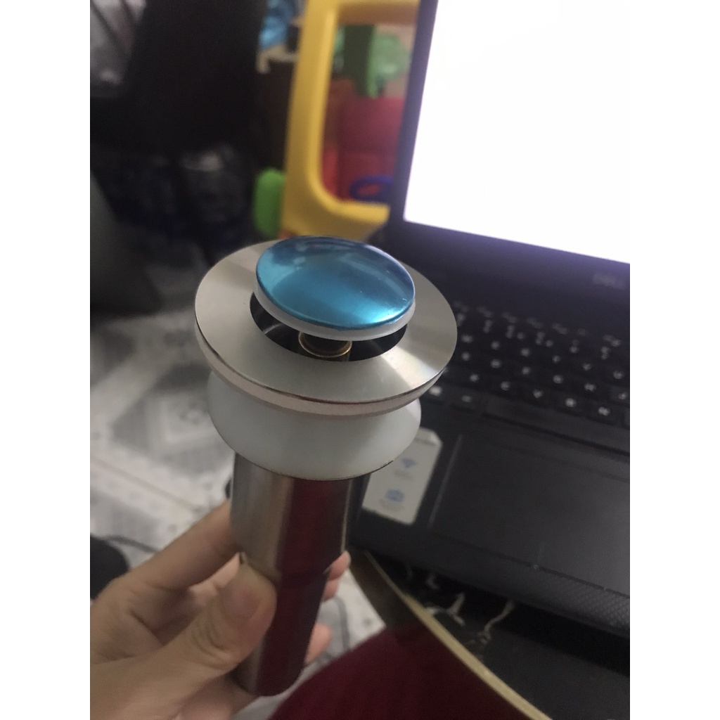 Bộ xả Lavabo Inox nút nhấn xi phông chậu rửa mặt