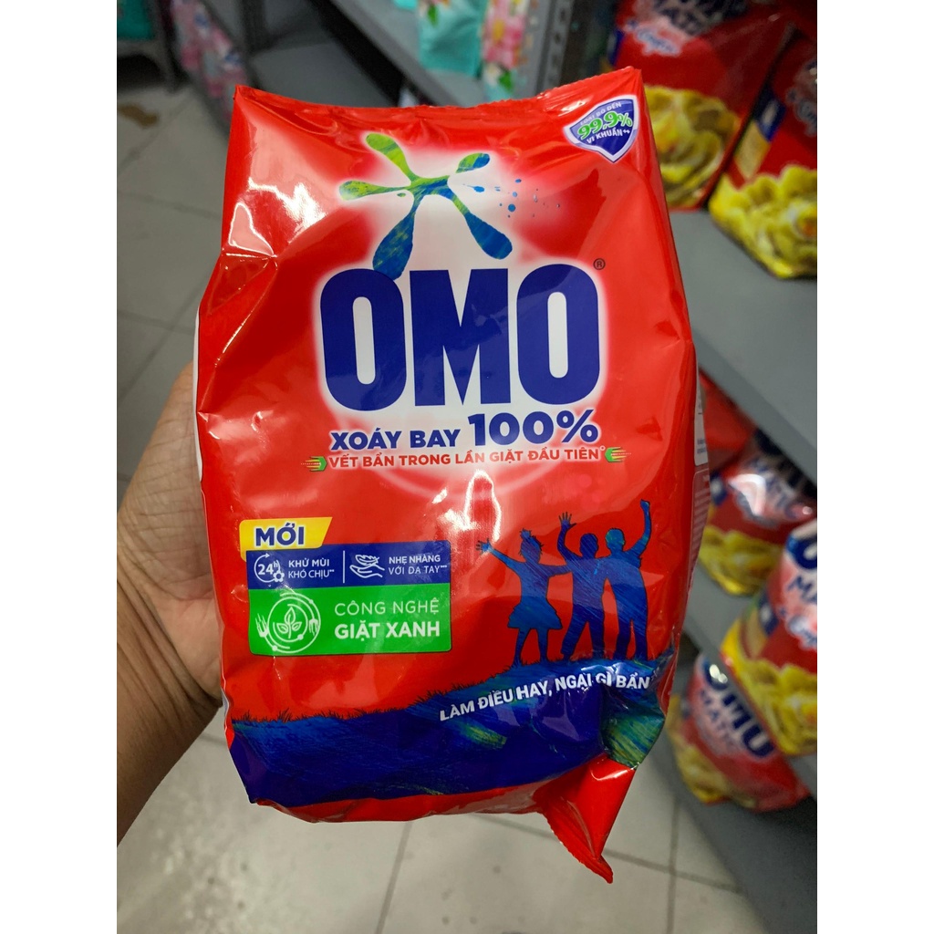 Combo 5 Túi Bột giặt Omo Đỏ Hệ Bọt Thông Minh Gói 380 g x5