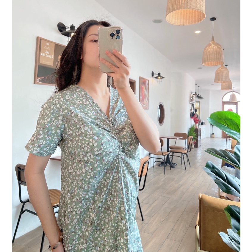 Váy bầu hoa nhí rúm ngực thời trang thiết kế MSP265 Mom and Baby