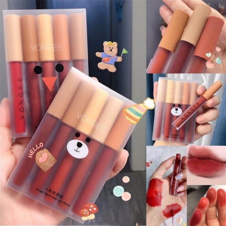 Set 5 Cây Son Kem Lì VONGEE Nội  Địa Trung  Mịn Mượt Như Nhung Và Không Khô Môi [  CHÍNH  HÃNG  ] 💄