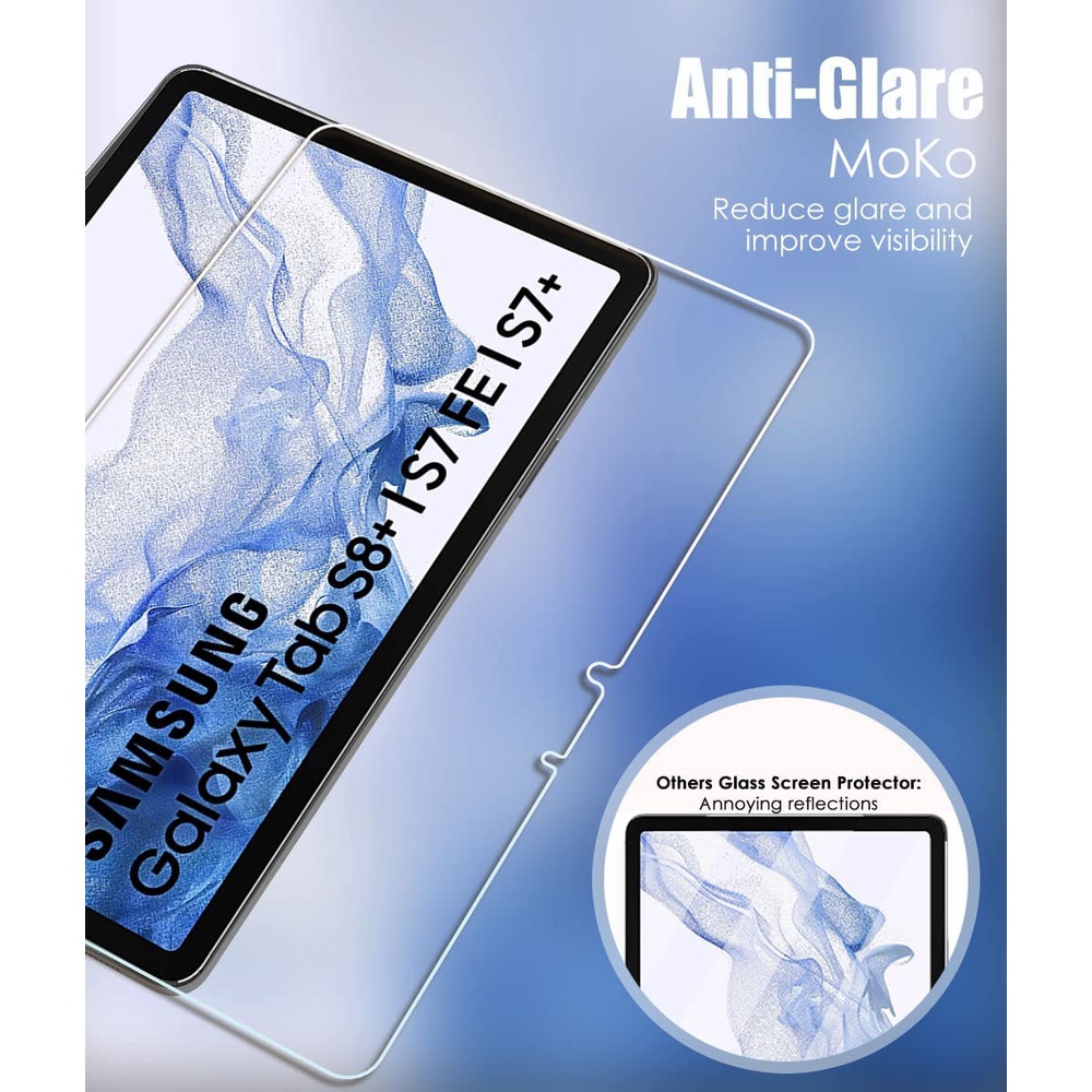 Set 2 Miếng Dán Bảo Vệ Màn Hình Cho Samsung Galaxy Tab S8+ 2022/Tab S7 FE/Tab S7+ 12.4&quot;