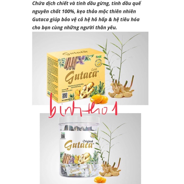 Kẹo gừng gutaca gold ADC ( hộp 100 viên original ,hộp 200 viên gold)