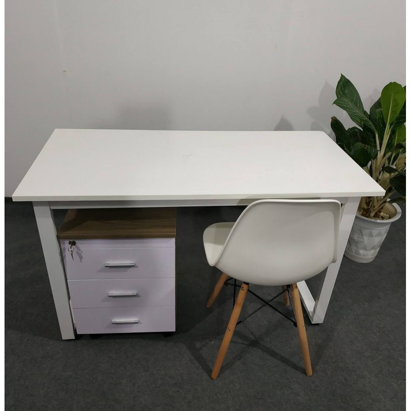 Bàn Làm Việc Chân Chữ U,K,Z Mặt Gỗ MFC Màu Trắng Size 120x60 Cao 75cm | BigBuy360 - bigbuy360.vn